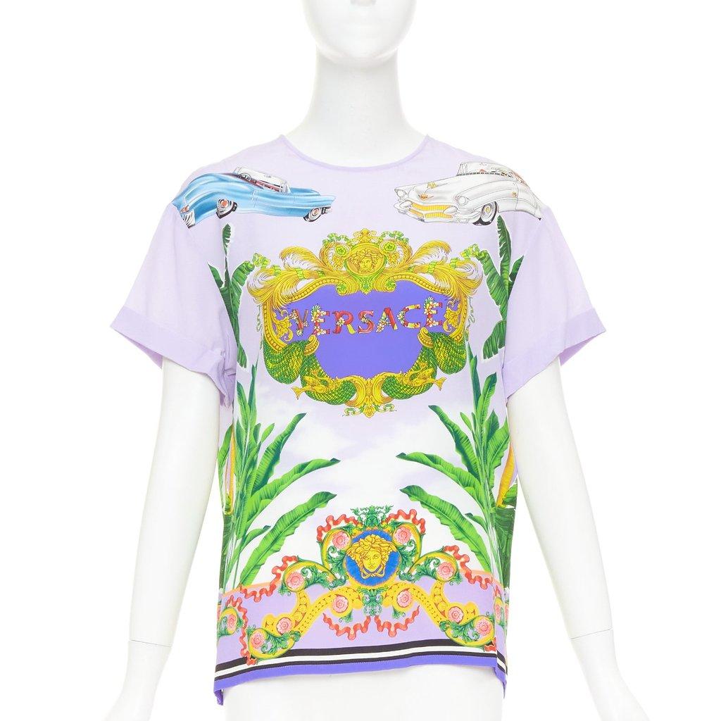 Versace بلوزة حريرية بنفسجية