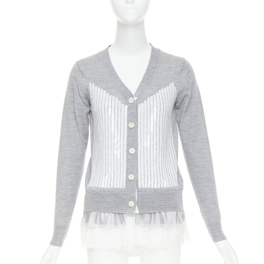 Sacai Grey Wool Knitwear