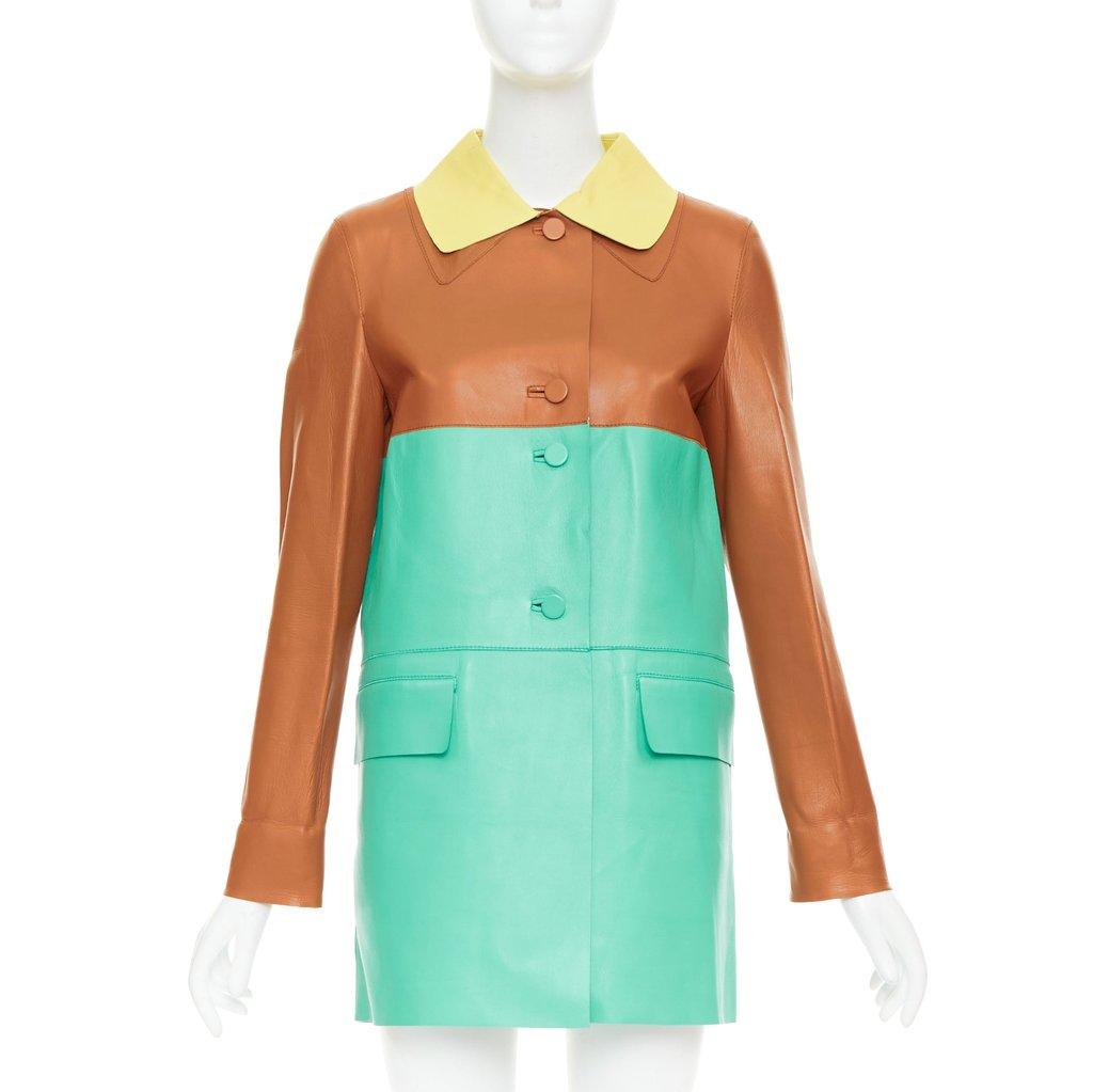 Marni Yellow Leather Leather Jacket