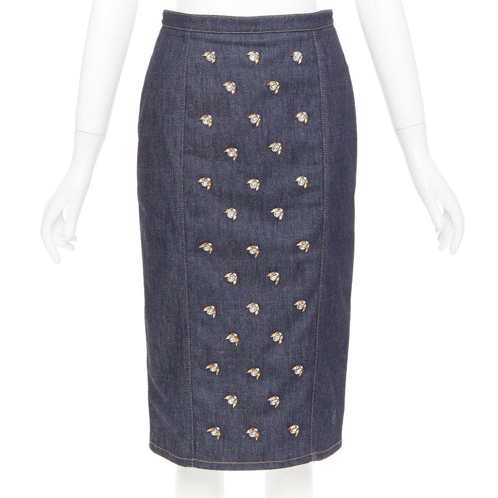 Dior Blue Cotton Skirt