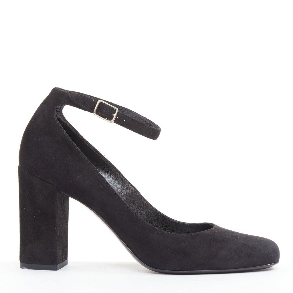 Saint Laurent كعب أسود من جلد الغزال