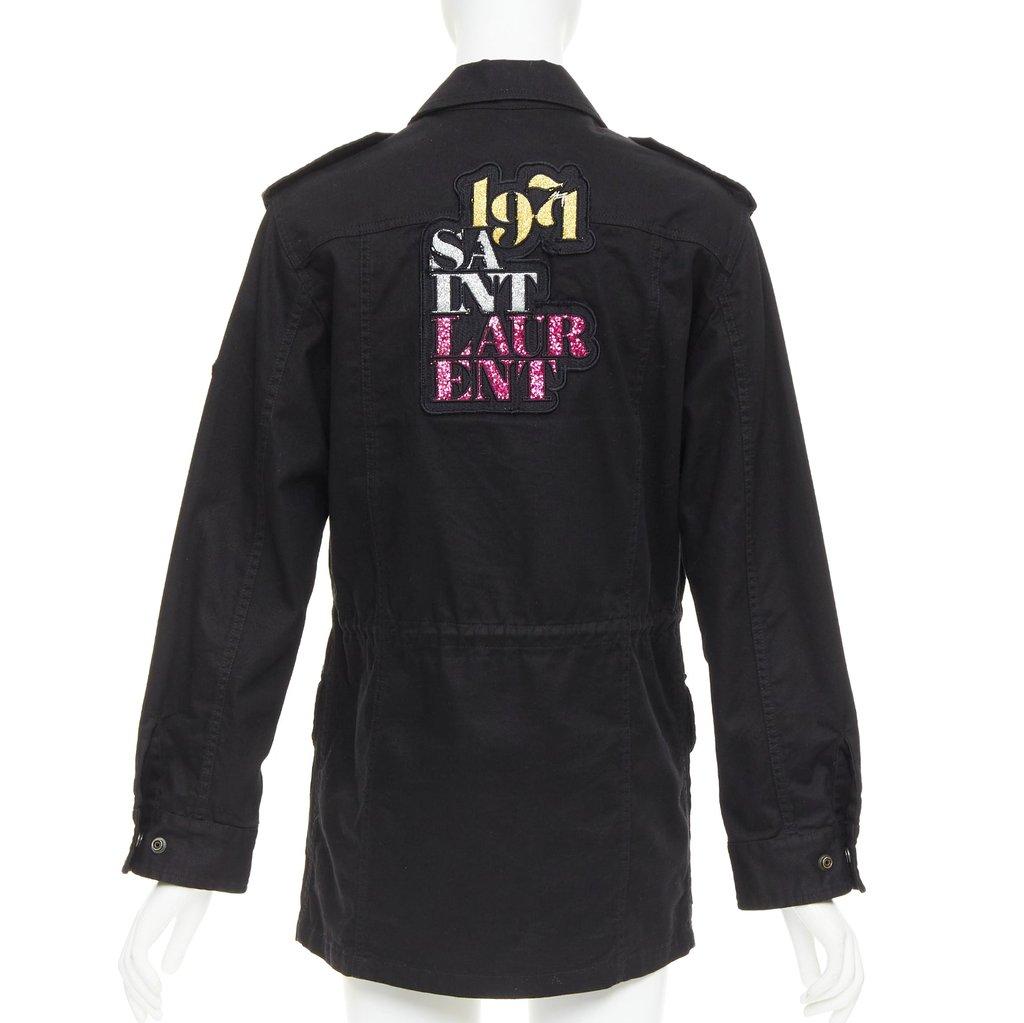 Saint Laurent Black Cotton Coat