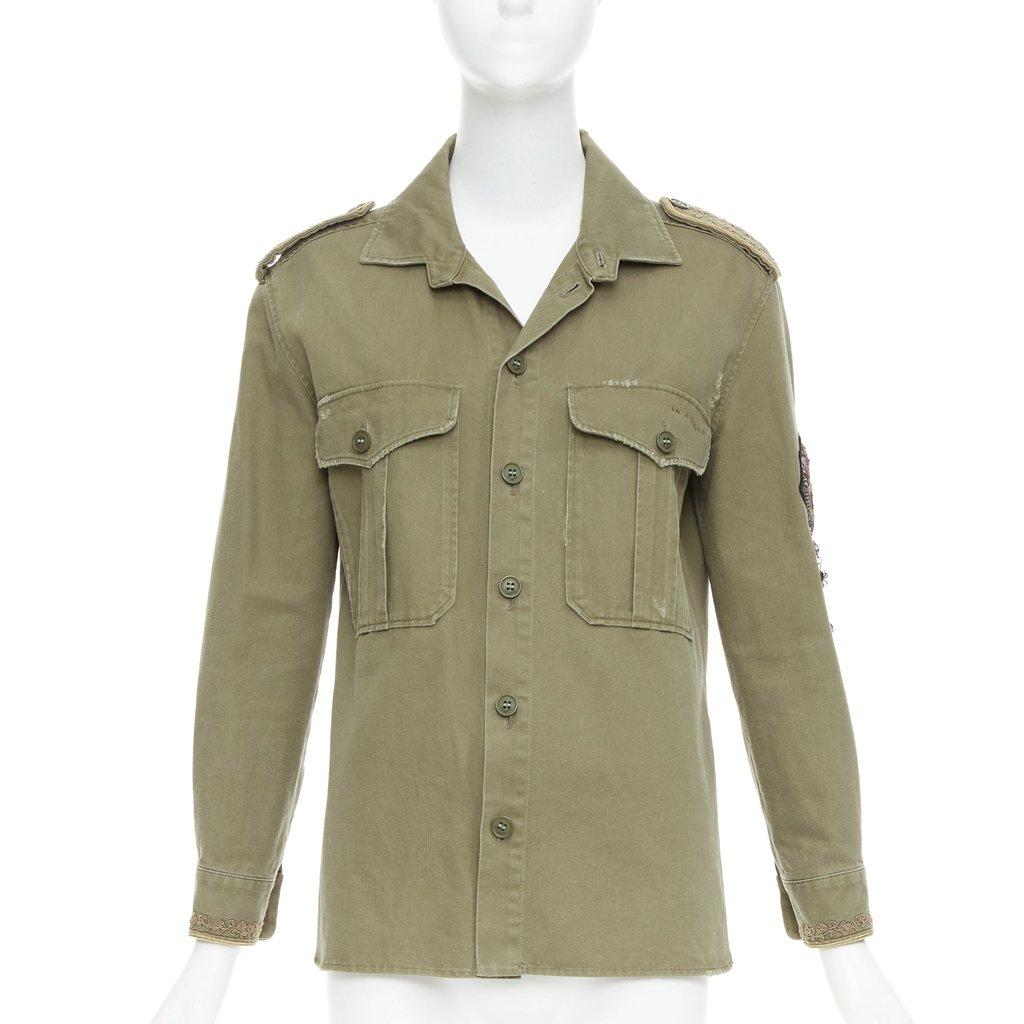 Saint Laurent Khaki Cotton Coat
