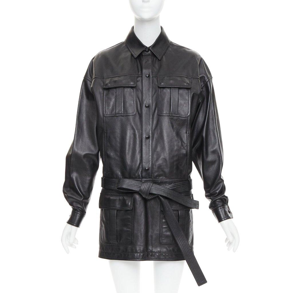 Saint Laurent Black Leather Dress