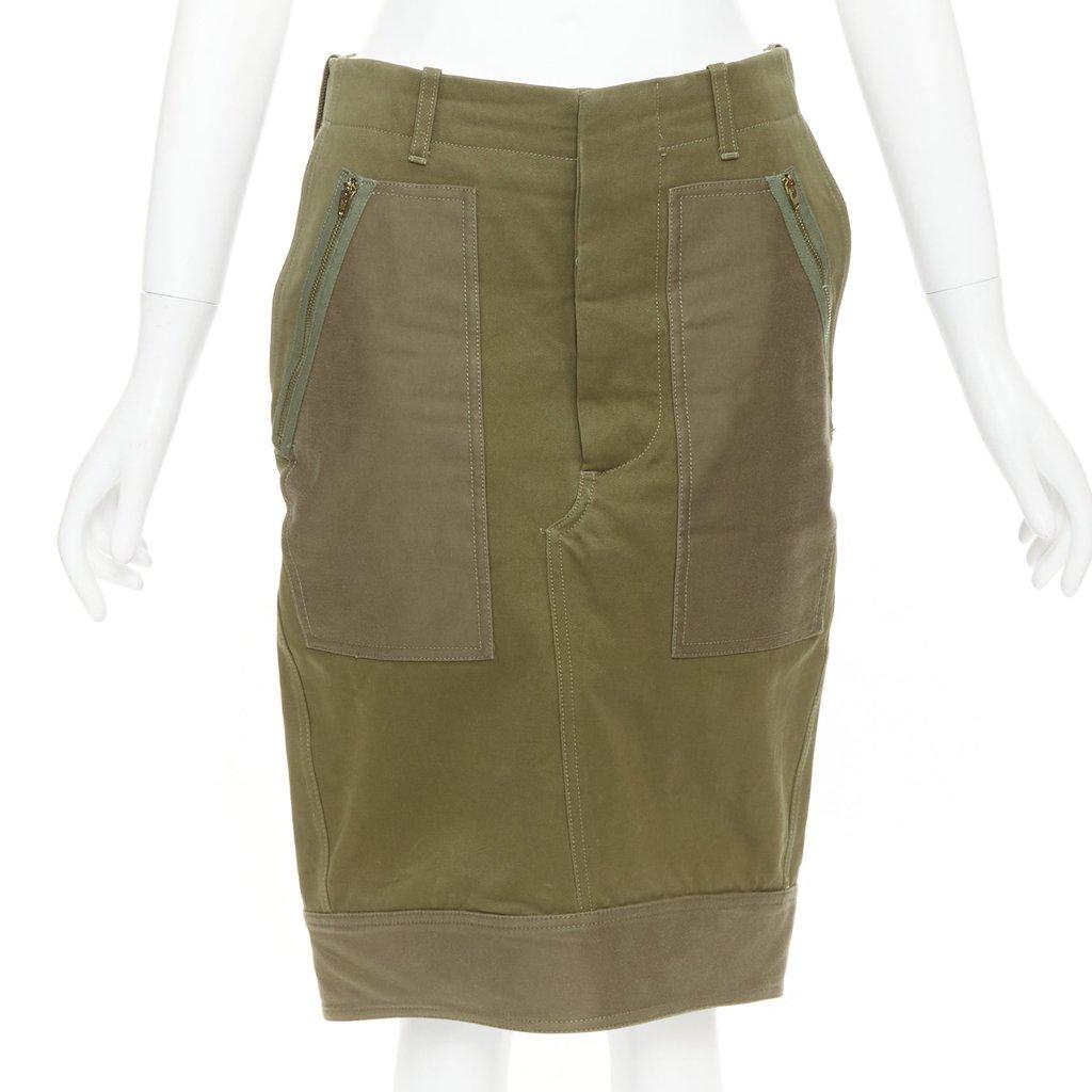 Celine Green Cotton Skirt