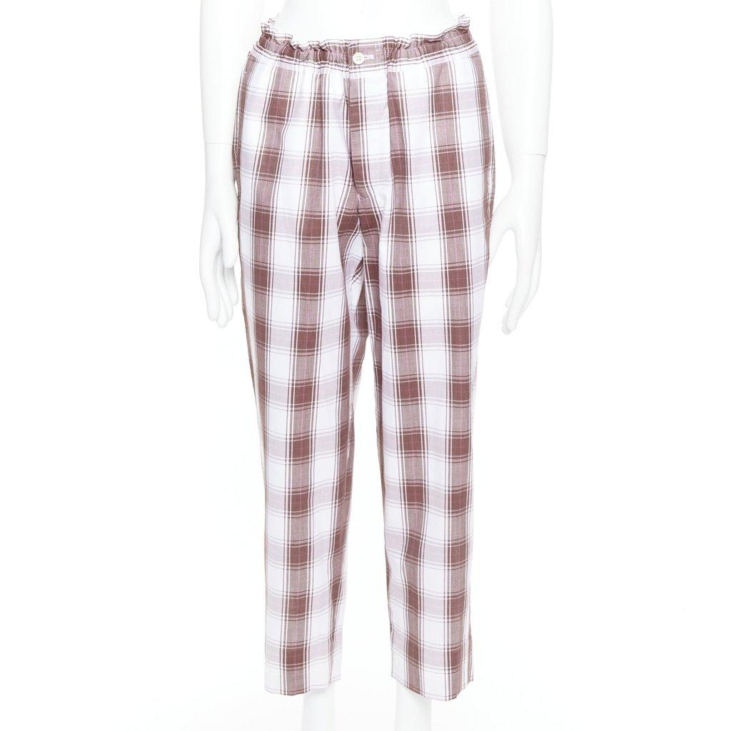 Comme Des Garcons بنطال كاروهات ضيق