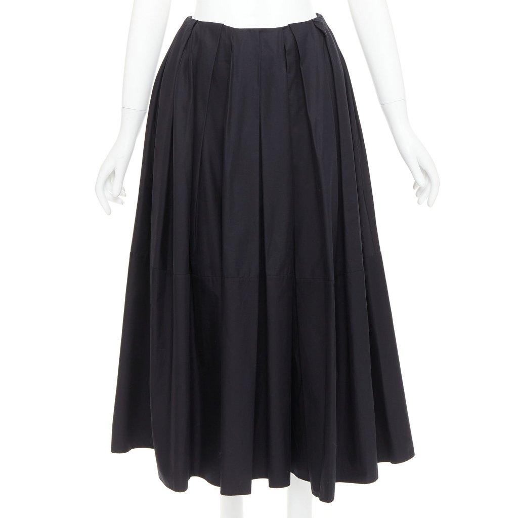 Khaite Black Cotton Skirt