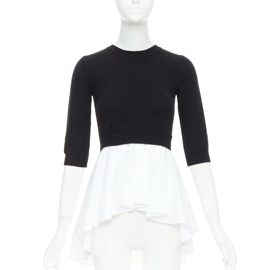 Alexander McQueen Black Wool Top