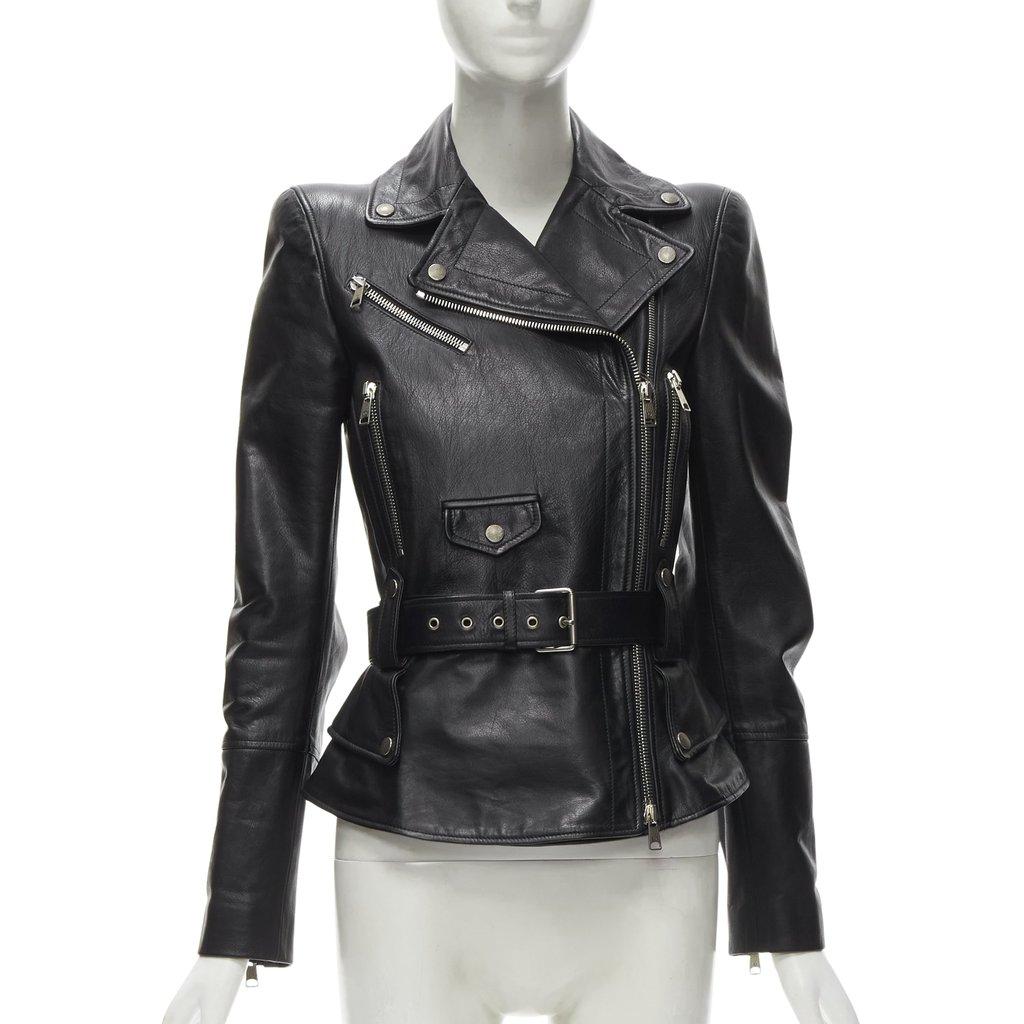 Alexander McQueen Black Leather Leather Jacket