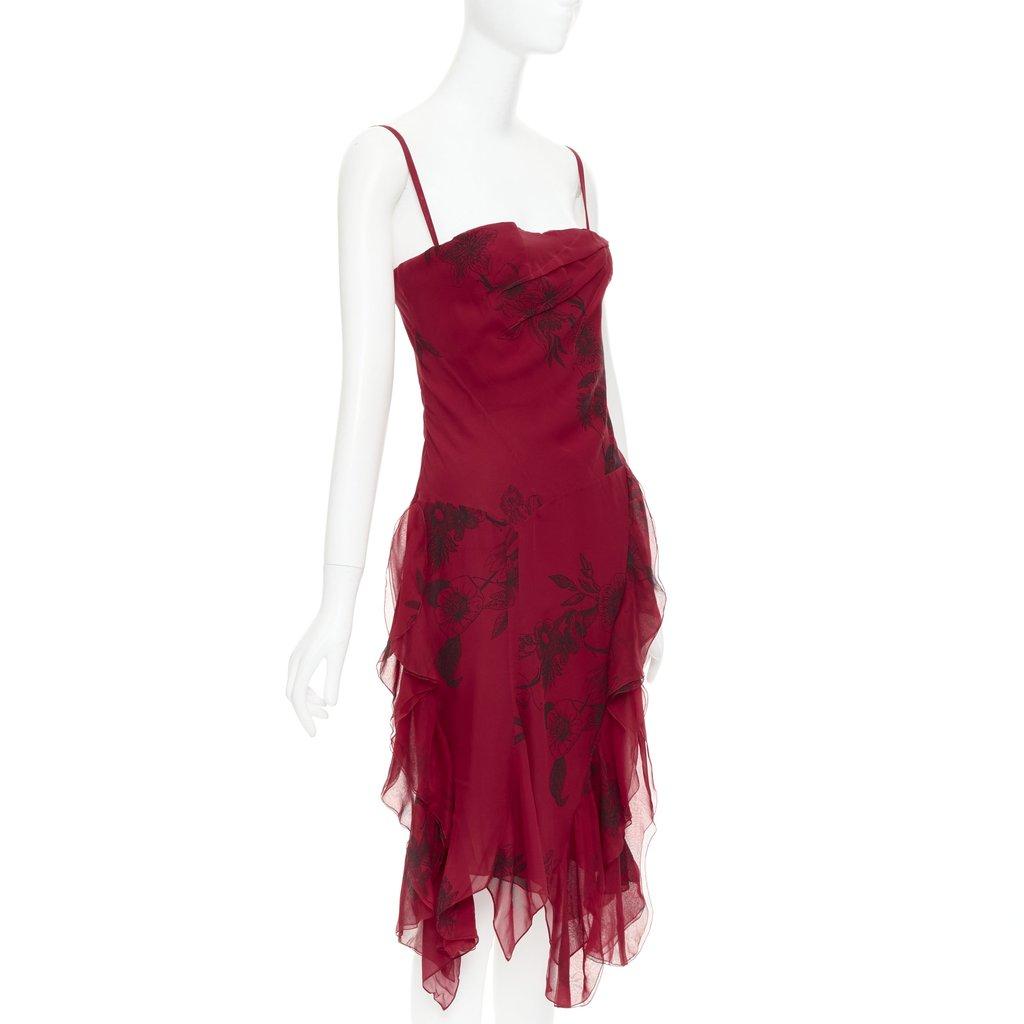 Dior فستان حريري أحمر