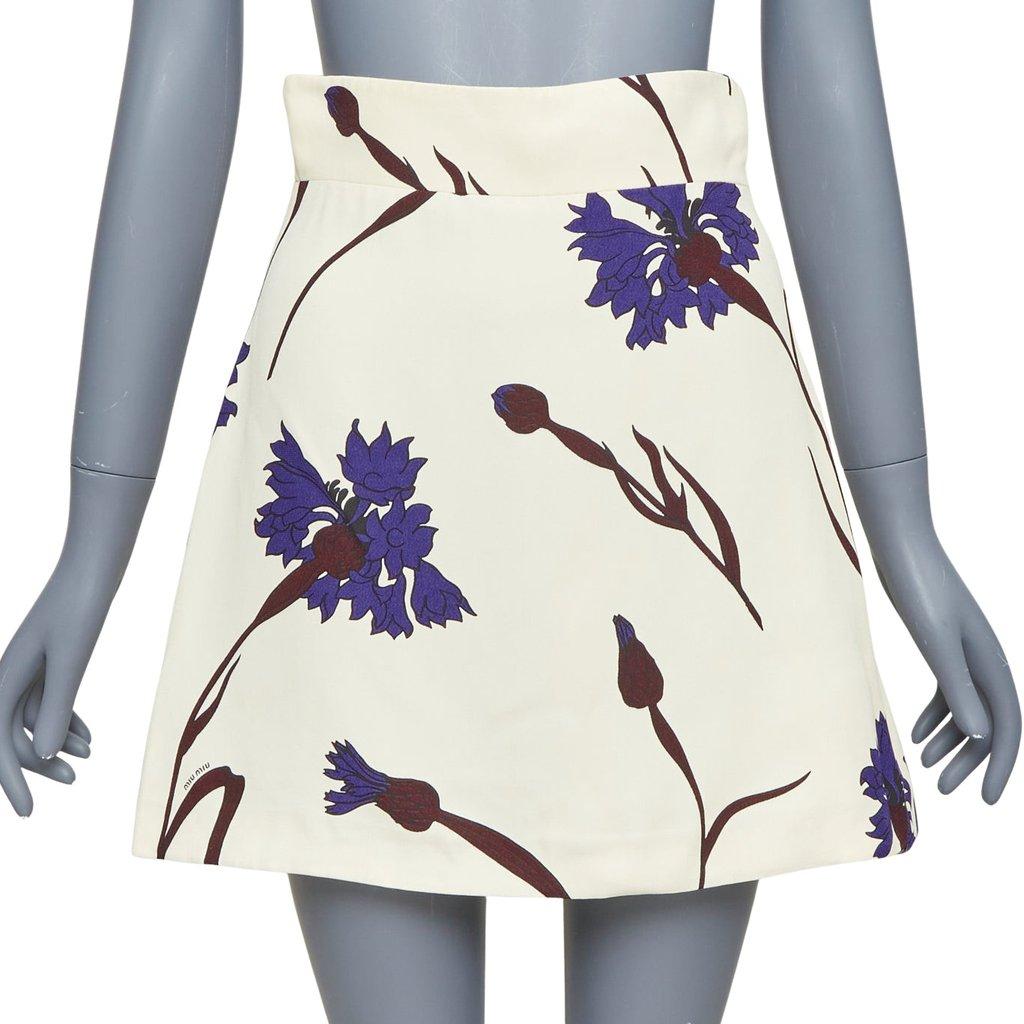 Miu Miu Ecru Viscose Skirt