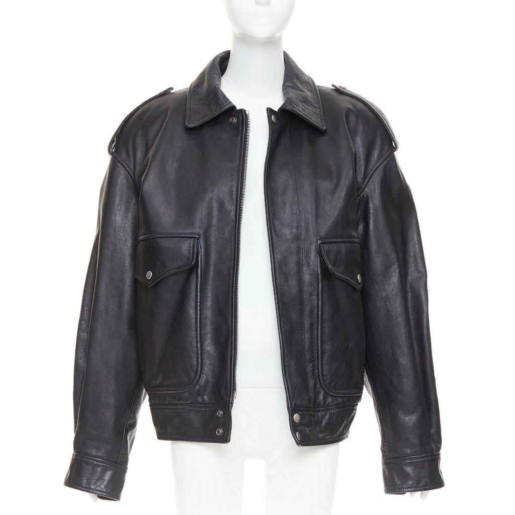 Saint Laurent Black Leather Leather Jacket