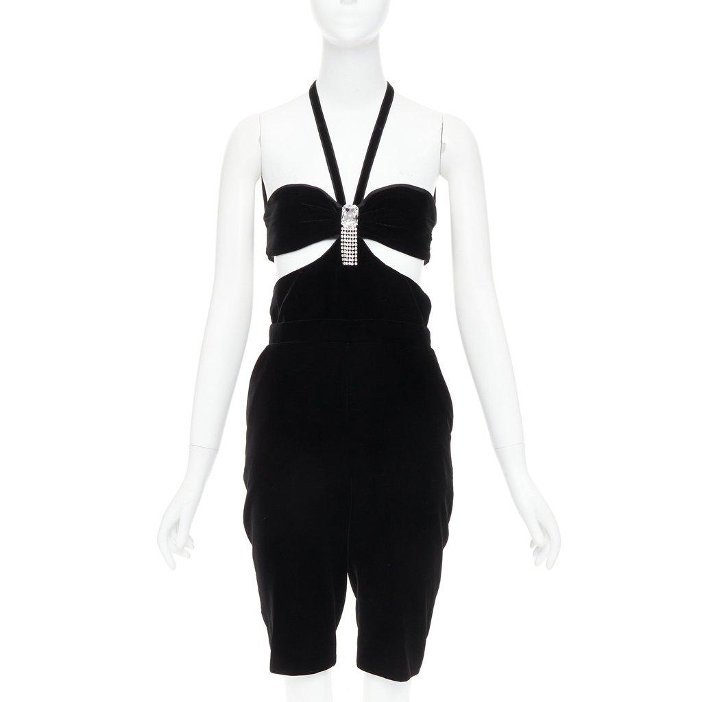 Saint Laurent Black Viscose Jumpsuit