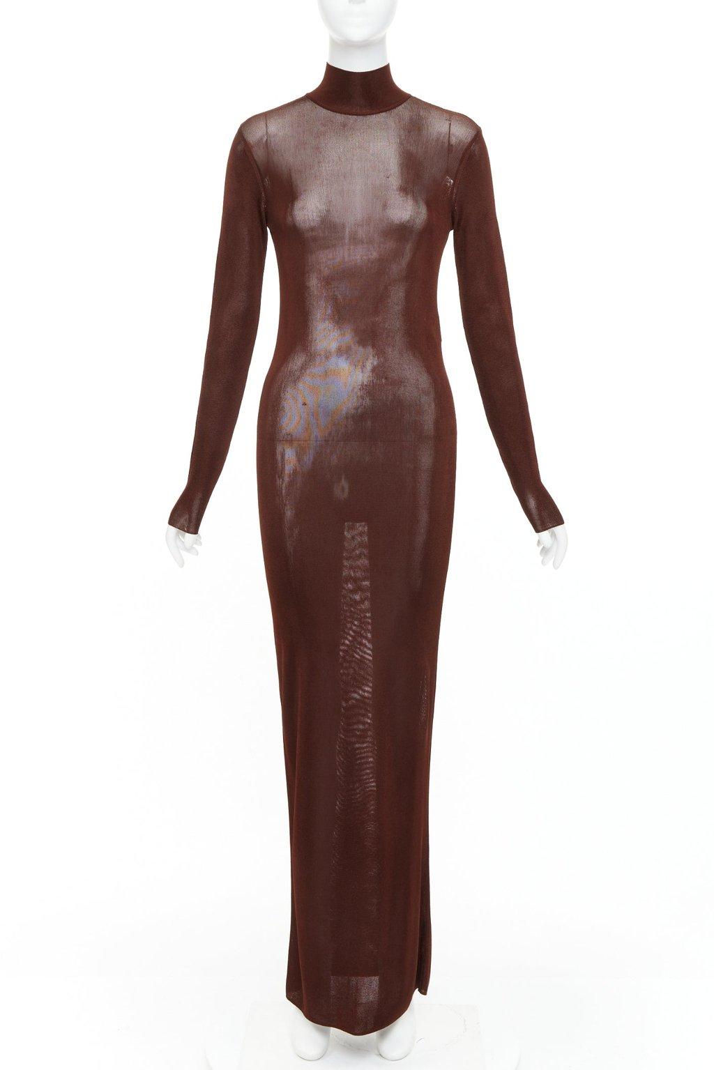 Saint Laurent Brown Viscose Dress