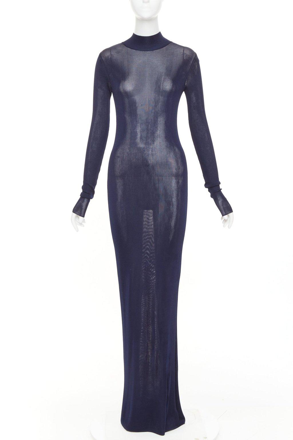 Saint Laurent Navy Viscose Dress