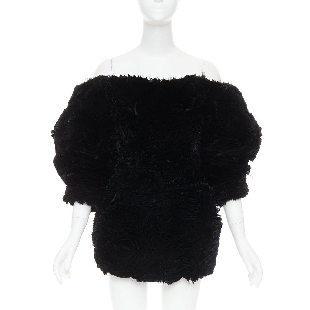 Alexandre Vauthier Black Fur Dress