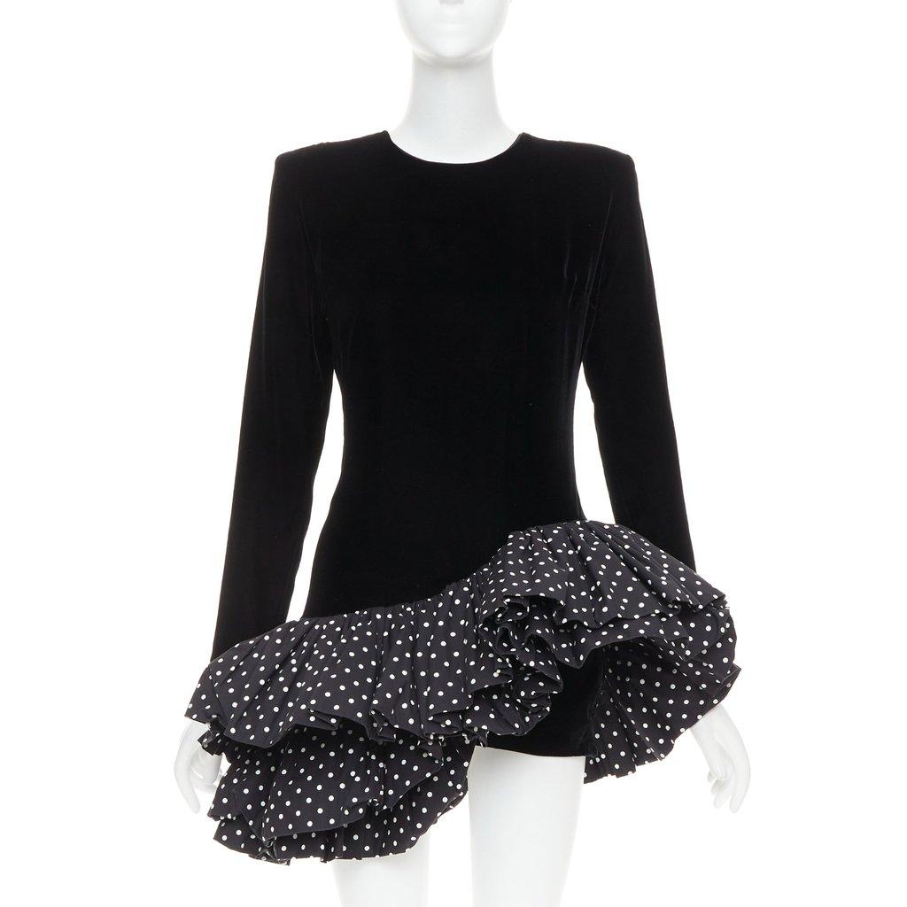 Alexandre Vauthier Black Velvet Dress