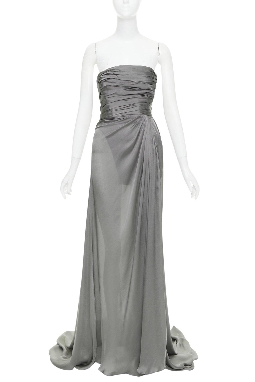 Alexandre Vauthier Grey Silk Top