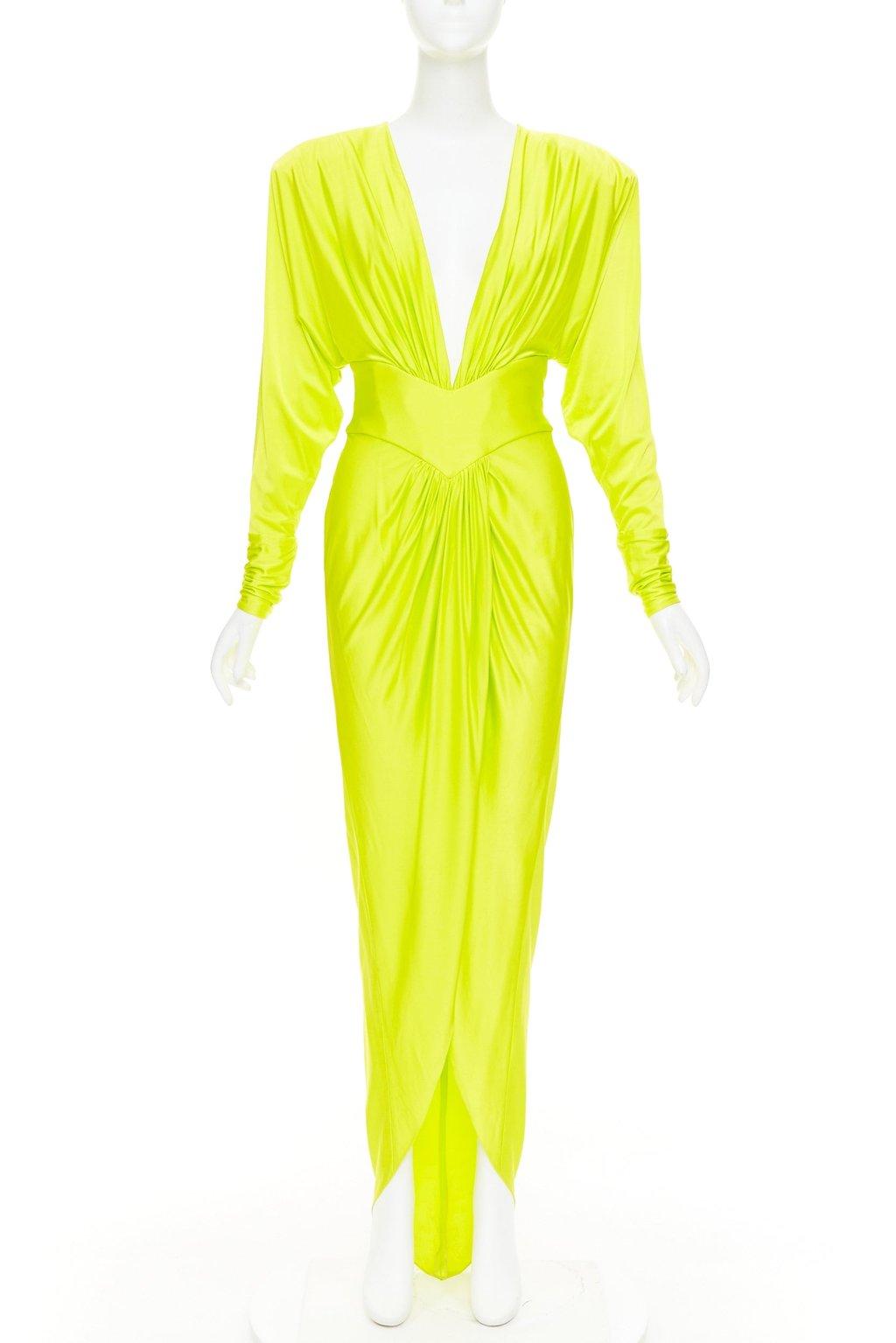 Alexandre Vauthier Yellow Viscose Dress
