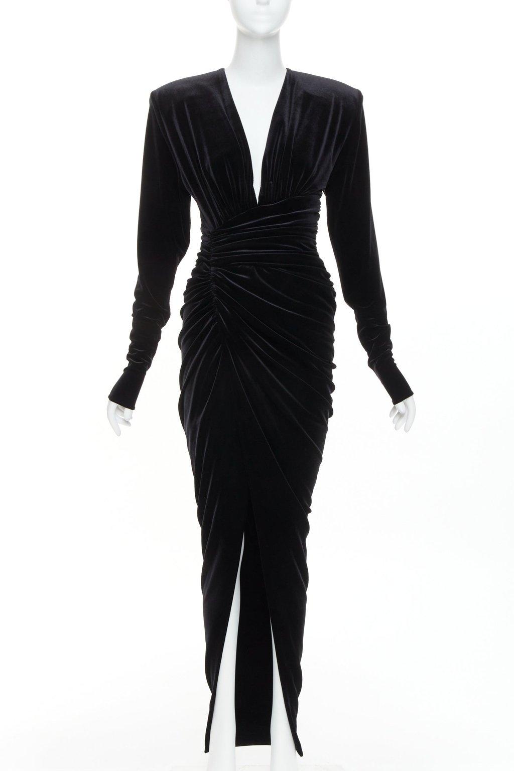Alexandre Vauthier Black Velvet Dress