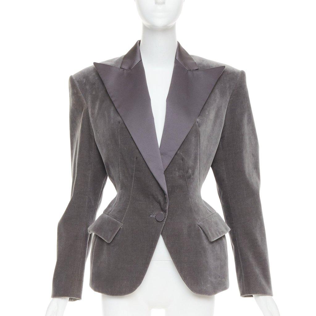 Alexandre Vauthier Grey Velvet Jacket