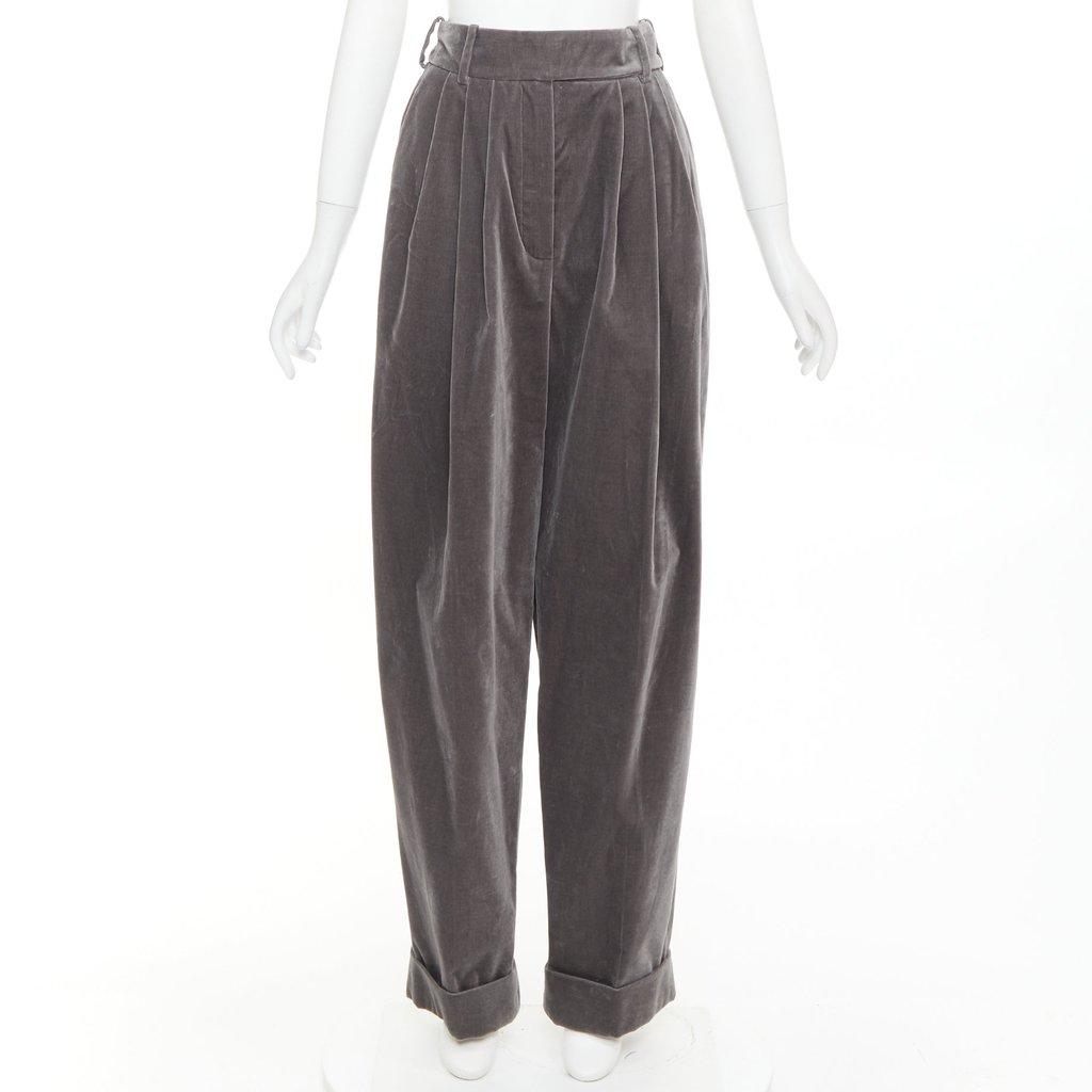 Alexandre Vauthier Grey Velvet Trouser