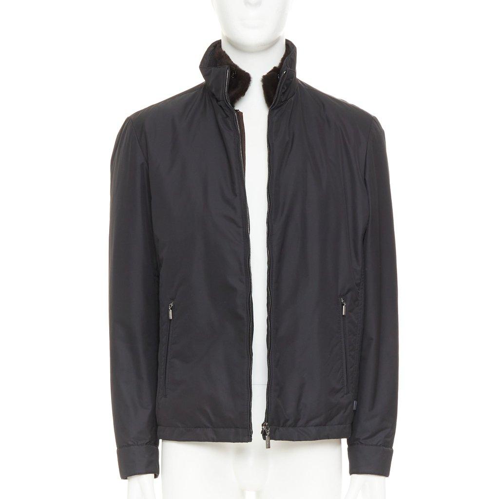 Brioni Black Polyester Coat