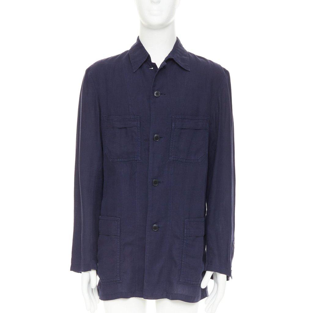 Yohji Yamamoto Blue Linen Jacket