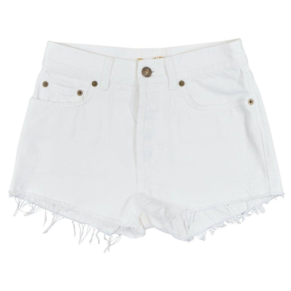 Saint Laurent Frayed Denim Shorts