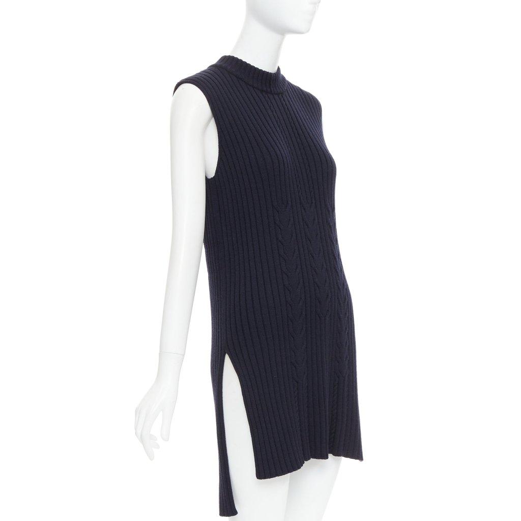 Celine Navy Wool Dress