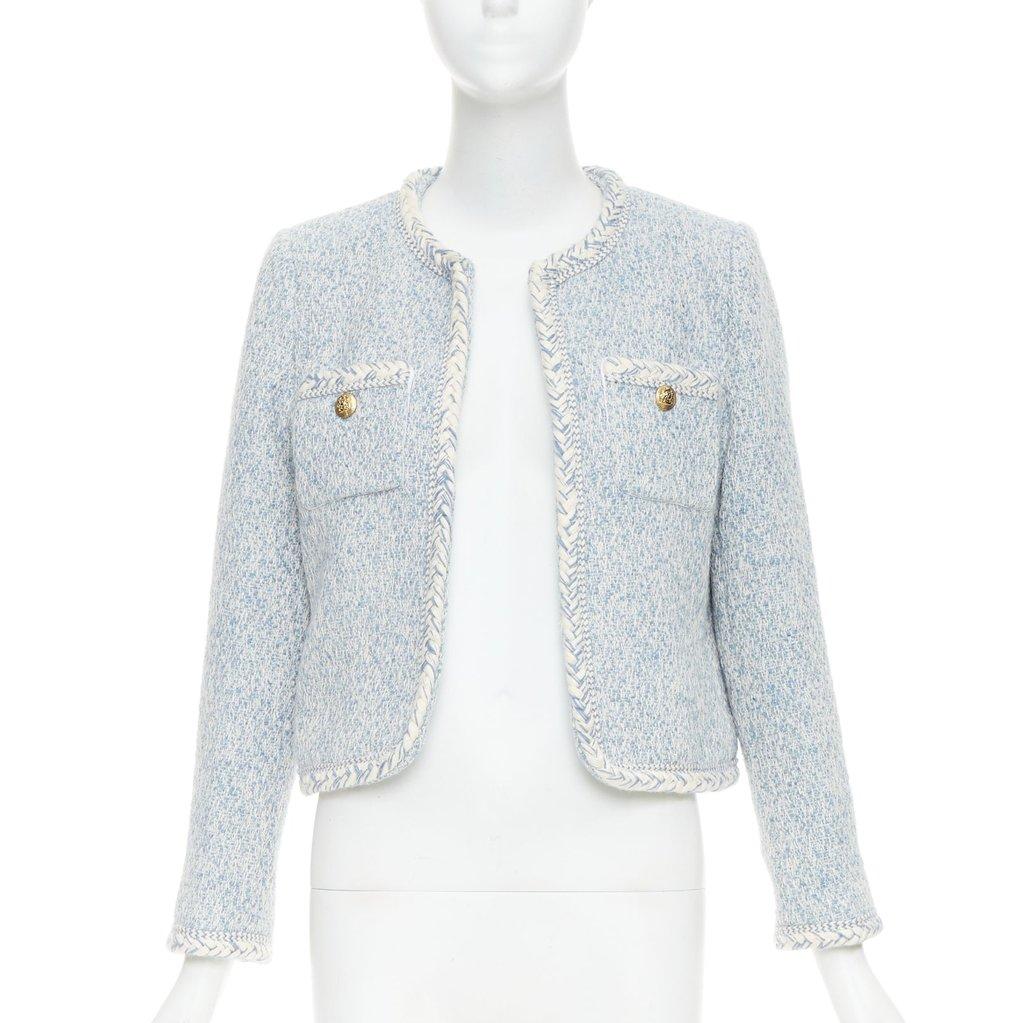 Celine Blue Tweed Coat