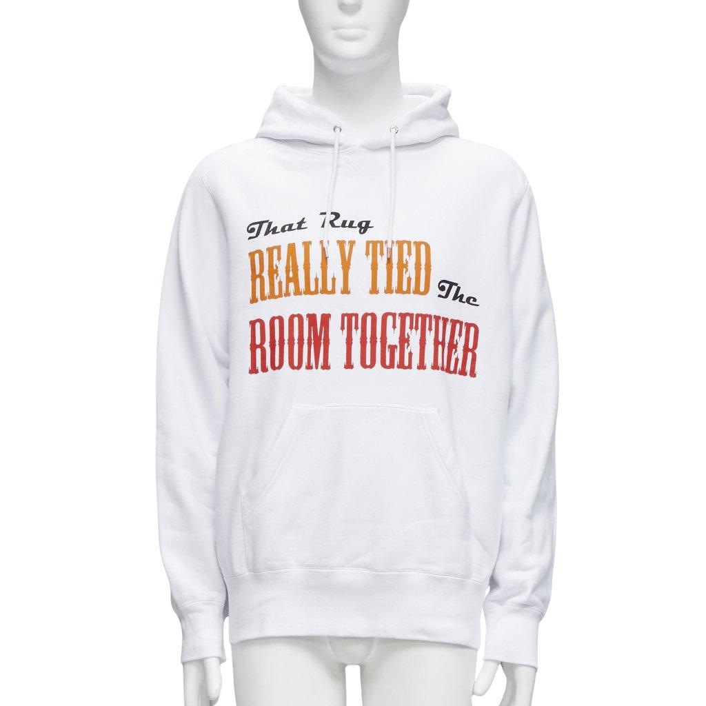 Sacai Slogan White Hoodie