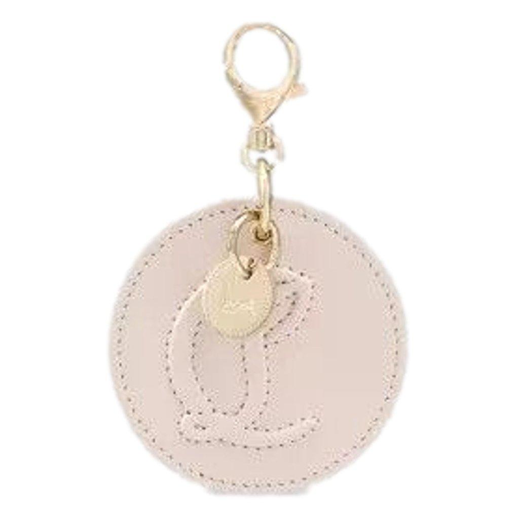 Christian Louboutin Christian Louboutin Round Leather Logo Leche Cream Bag Charm Keychain