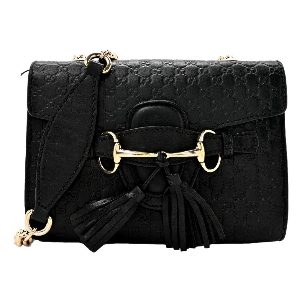 Gucci Gucci Microguccissima Mini Emily Chain Shoulder Bag Black