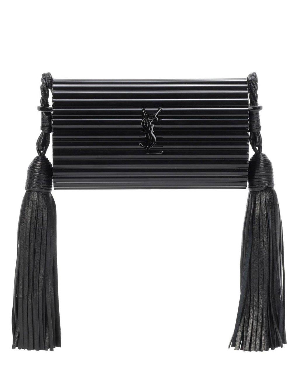 Saint Laurent Saint Laurent Black Plexiglass Minaudiere Opium Box Bag