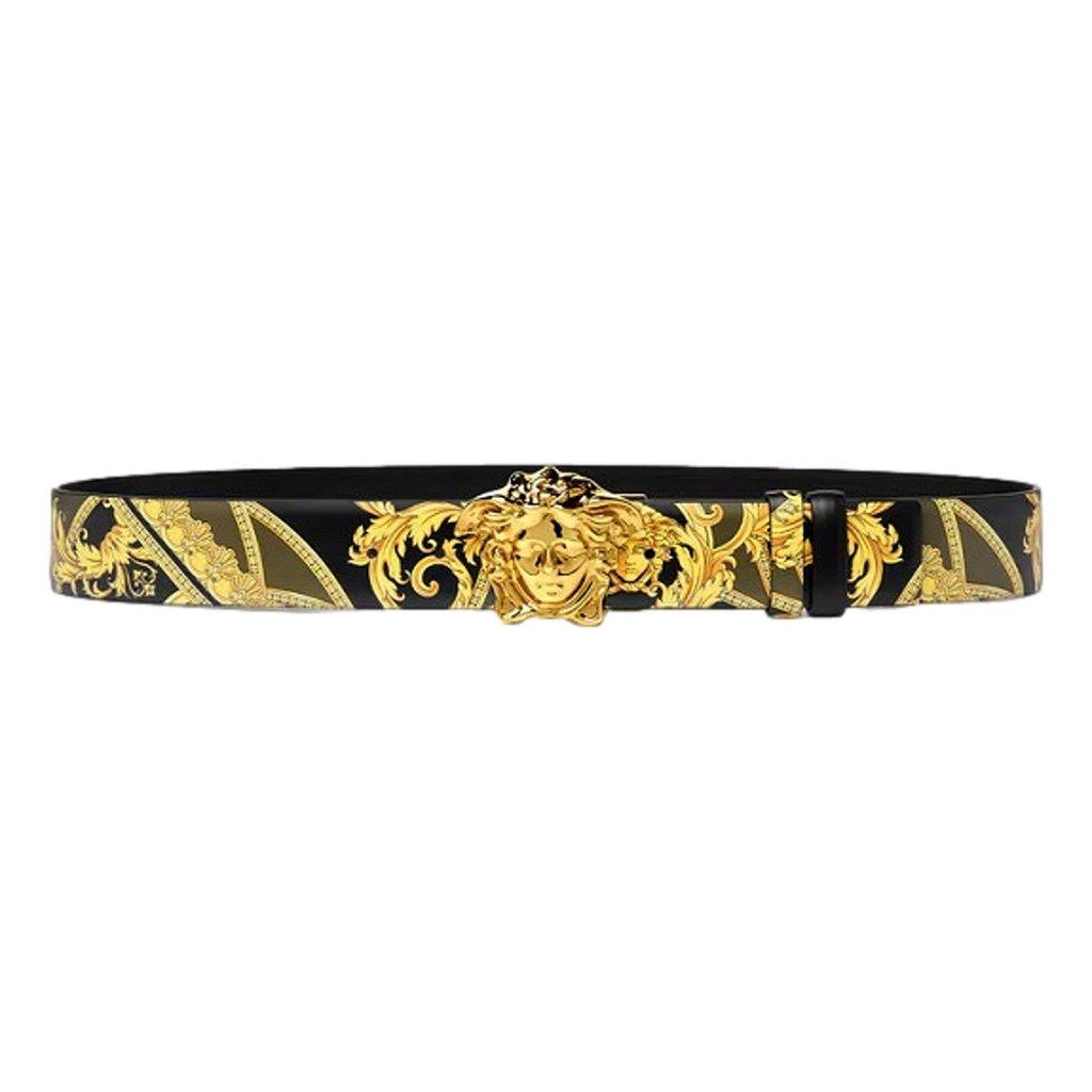 Versace حزام فيرساتشي لا ميدوسا باروك جلد عجل ذو وجهين 75/30