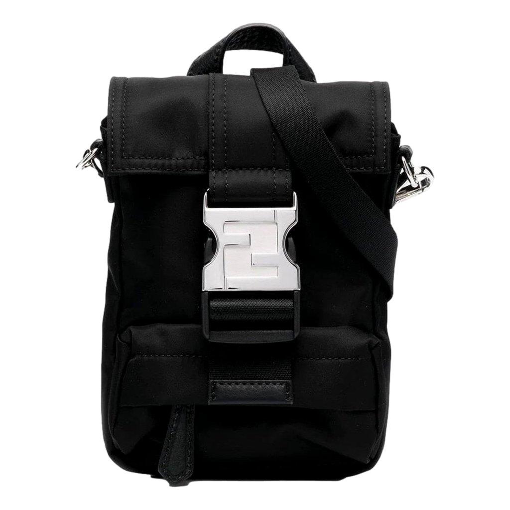 Fendi Fendi Fendiness Mini Backpack Crossbody Black Nylon FF Mesh