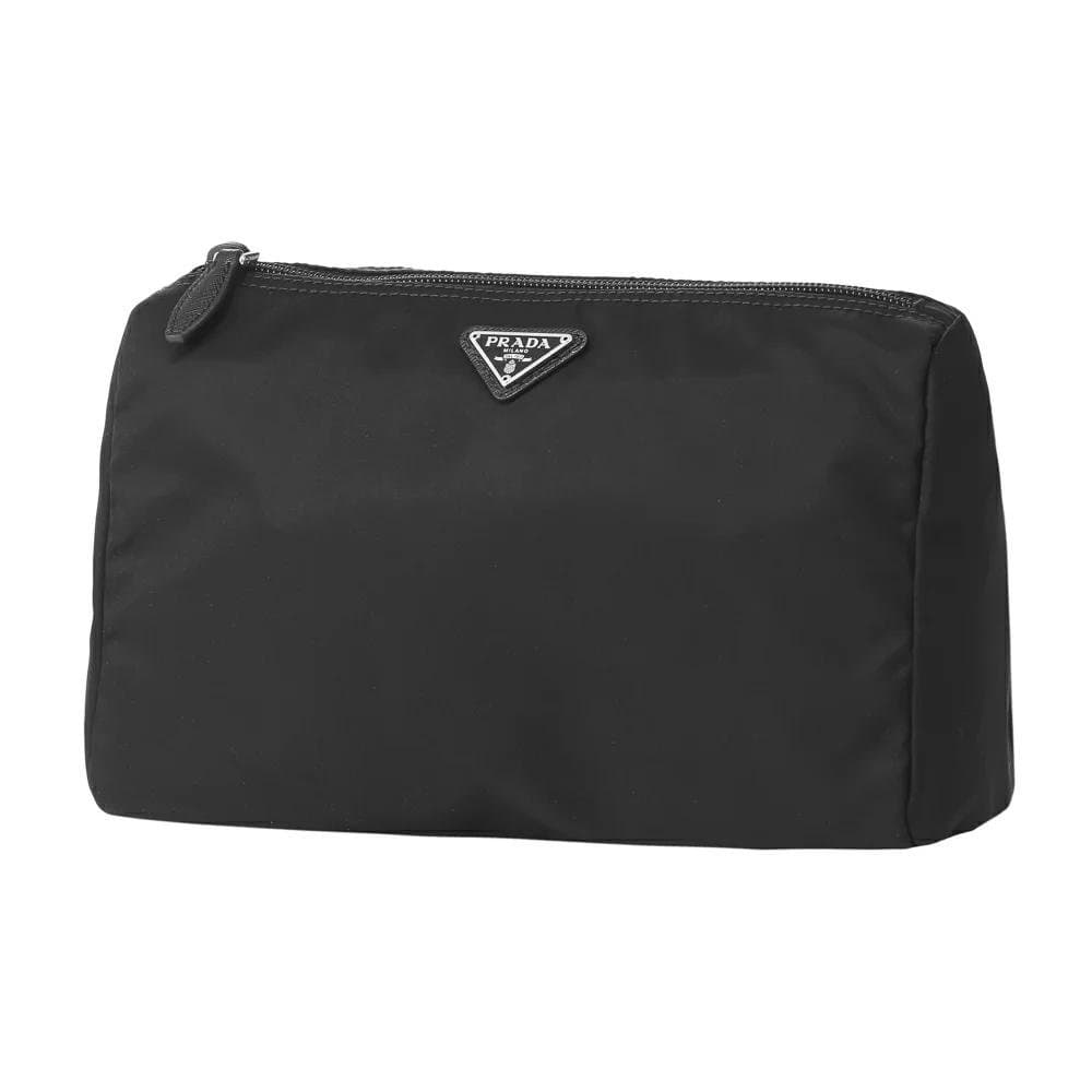 Prada Prada Black Tessuto Nylon Medium Cosmetic Case Clutch