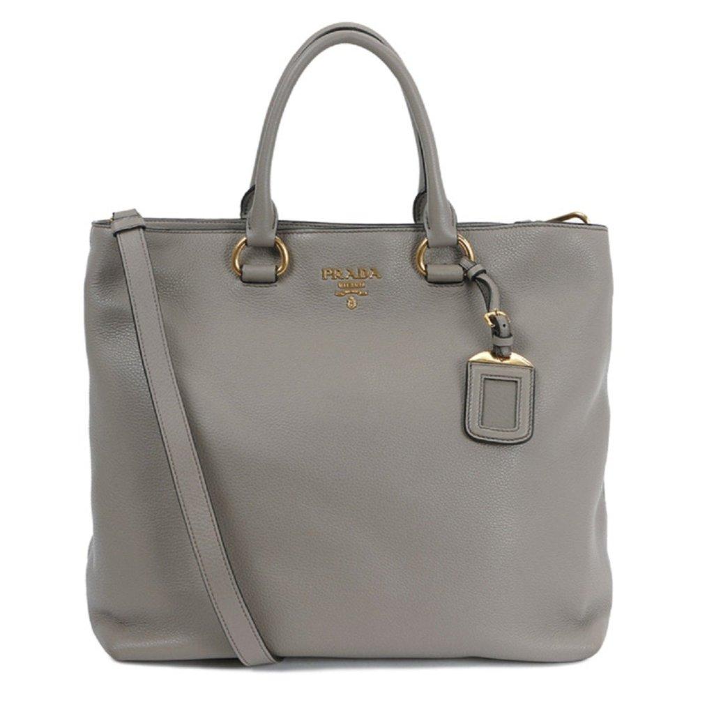 Prada Prada Gray Vitello Phenix Shopping Tote Bag