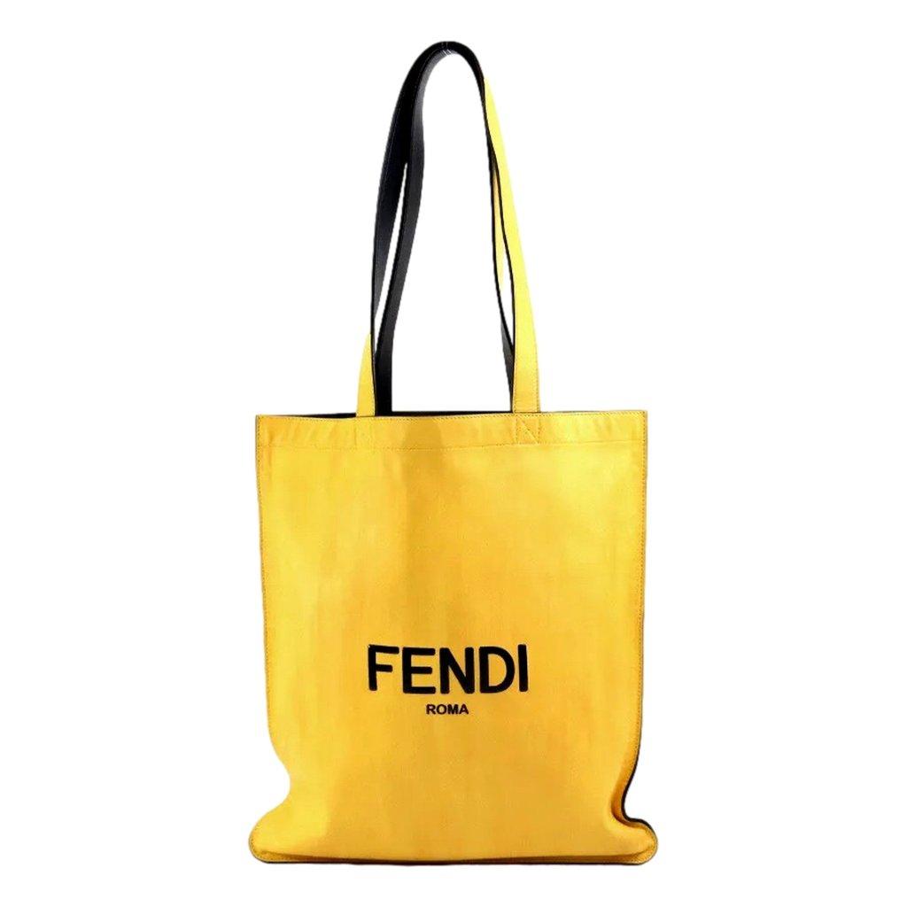 Fendi Fendi Pack Large Shopping Tote Yellow Box Leather Bag