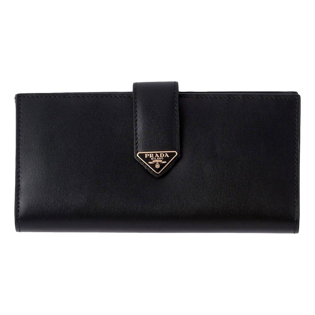 Prada Prada City Smooth Calfskin Long Wallet in Nero Black