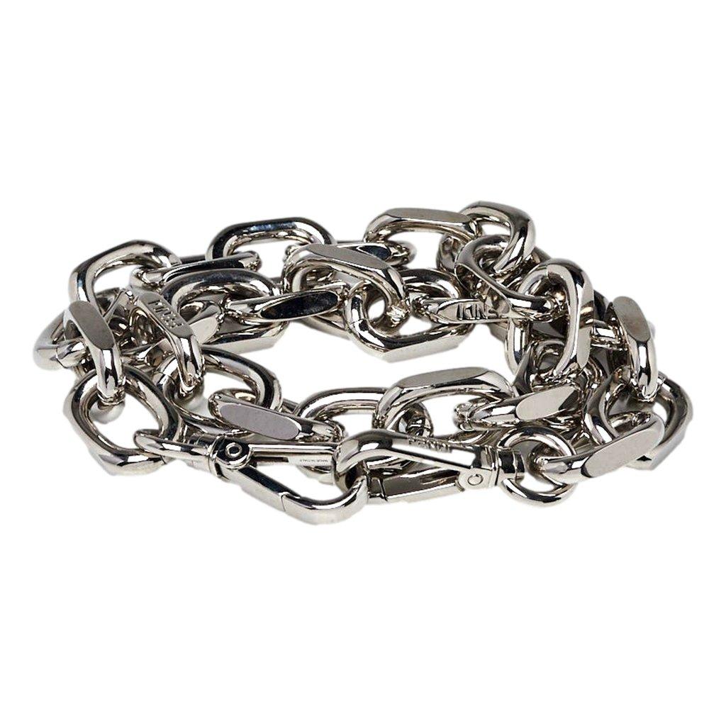 Fendi Fendi Strap You Silver Tone Metal Chain Mini Shoulder Strap Detachable