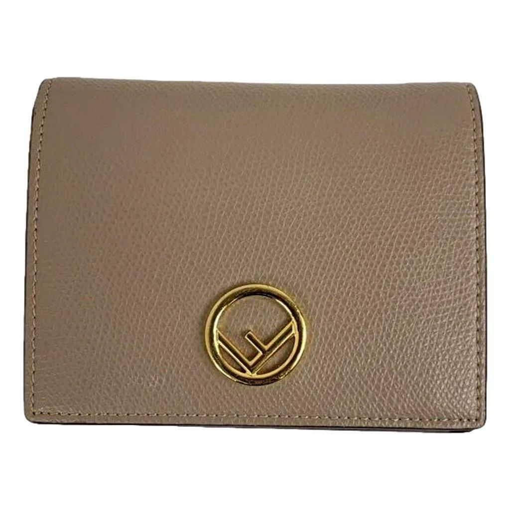 Fendi Fendi F is Fendi Tortora Gray Leather Bifold Wallet