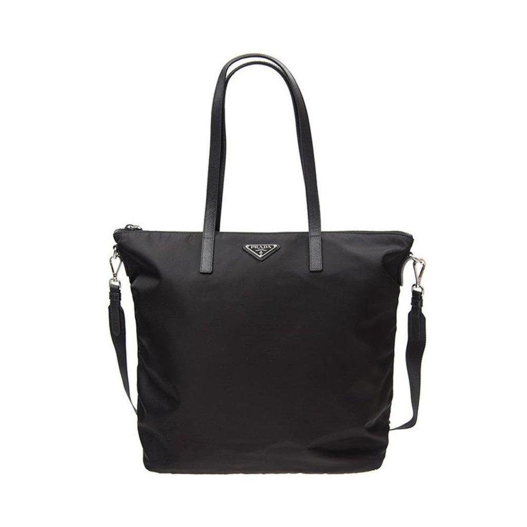 Prada Prada Tessuto Nylon Black Convertible Shopping Tote