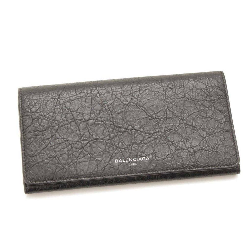 Balenciaga Balenciaga Antracite Grey Arena Leather Long Wallet