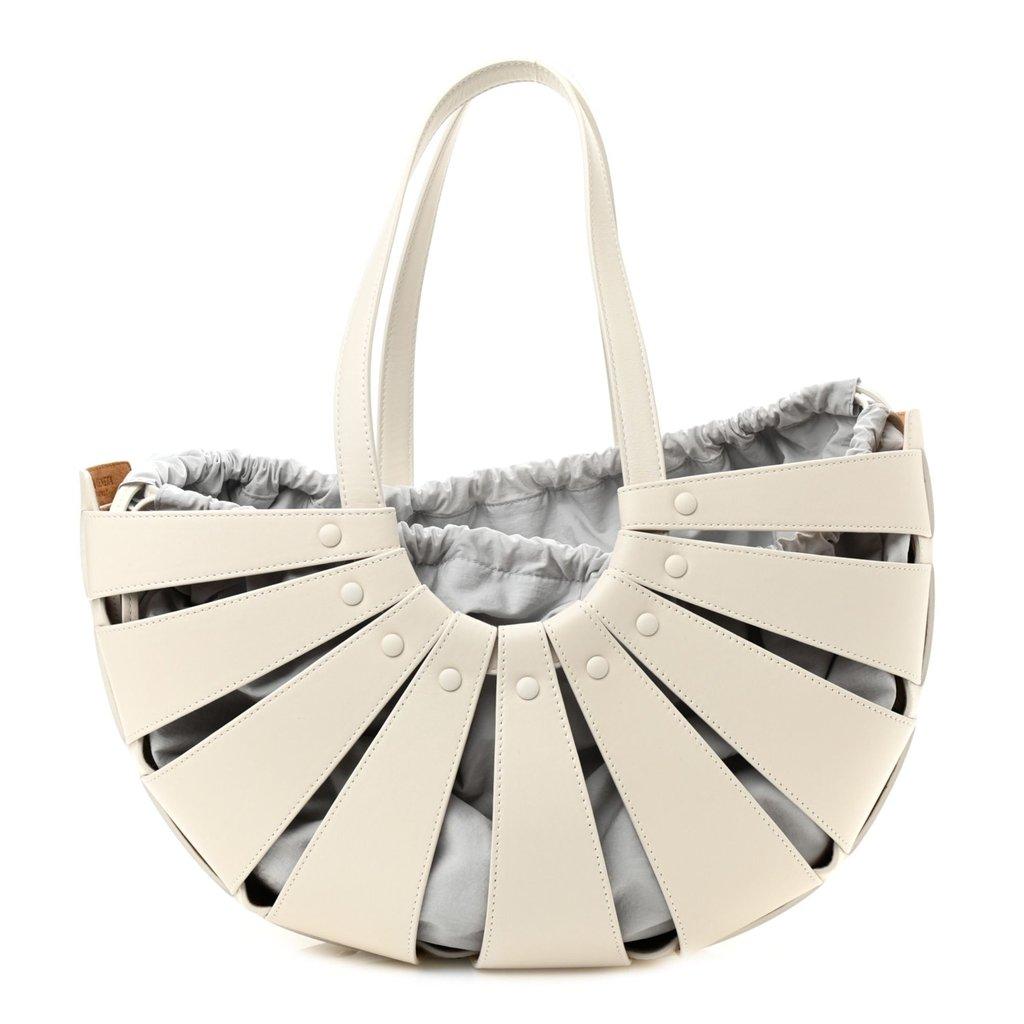 Bottega Veneta Bottega Veneta The Shell Bag Frost White French Calfskin Shoulder Bag