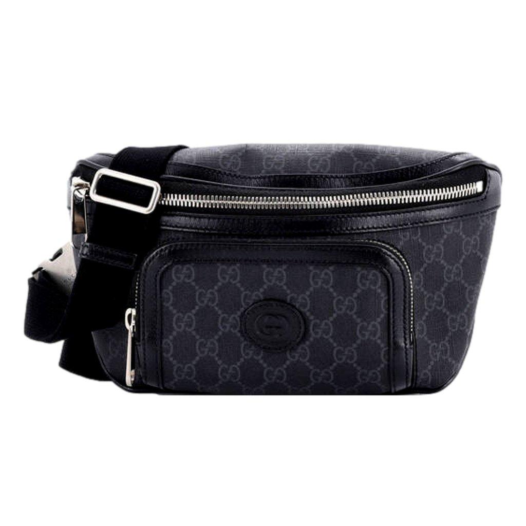 Gucci Gucci Interlocking G Patch Belt Bag GG Coated Canvas Black 90
