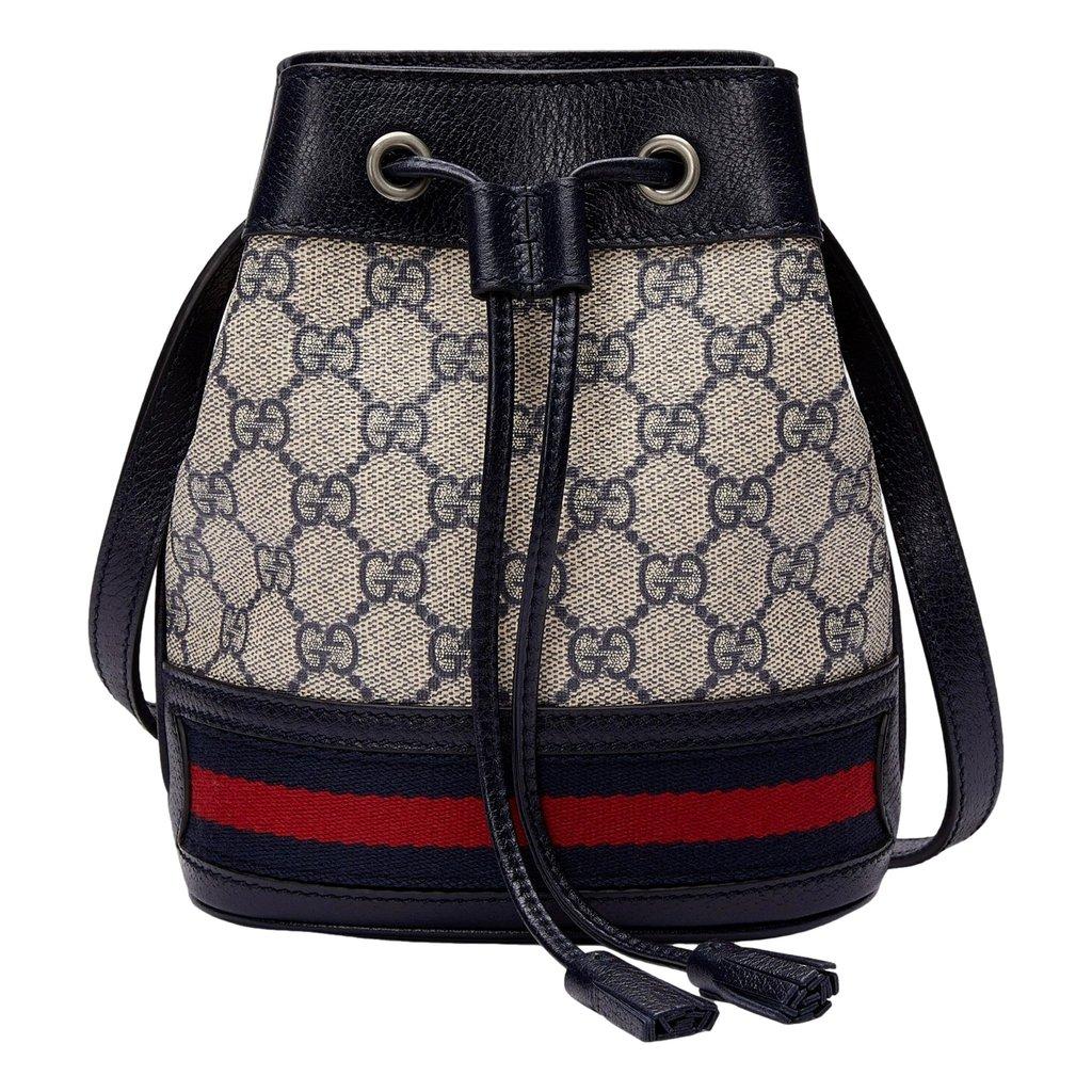 Gucci Gucci Ophidia Mini Beige And Blue GG Canvas Bucket Bag