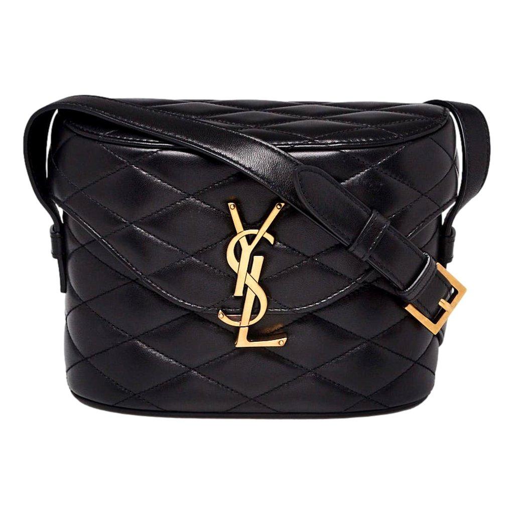 Saint Laurent Saint Laurent June Quilted Leather Crossbody Bag in Black with Gold Hardware YSL Closure