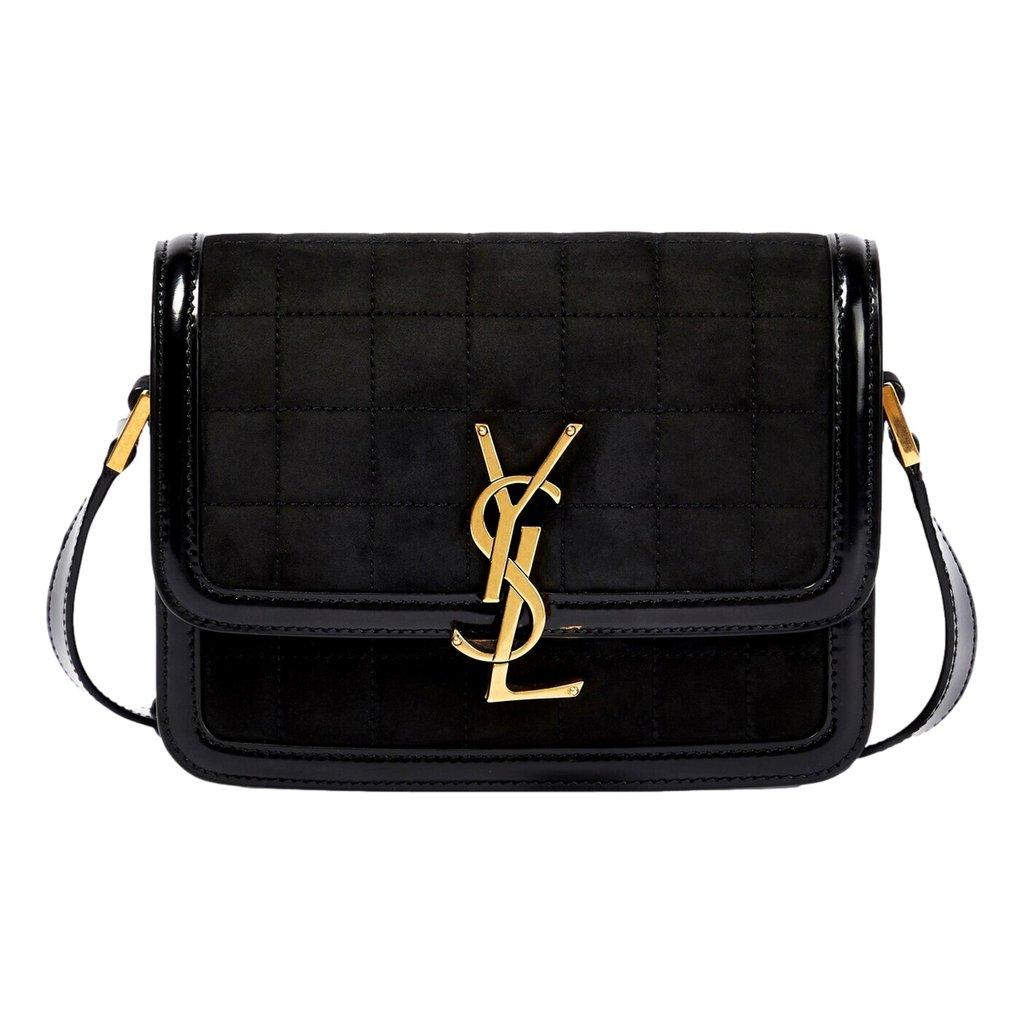 Saint Laurent Saint Laurent Solferino Leather Black Quilted Suede Shoulder Bag